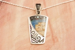 Calvin Begay Starry Night in the Pueblo Sterling Silver Pendant